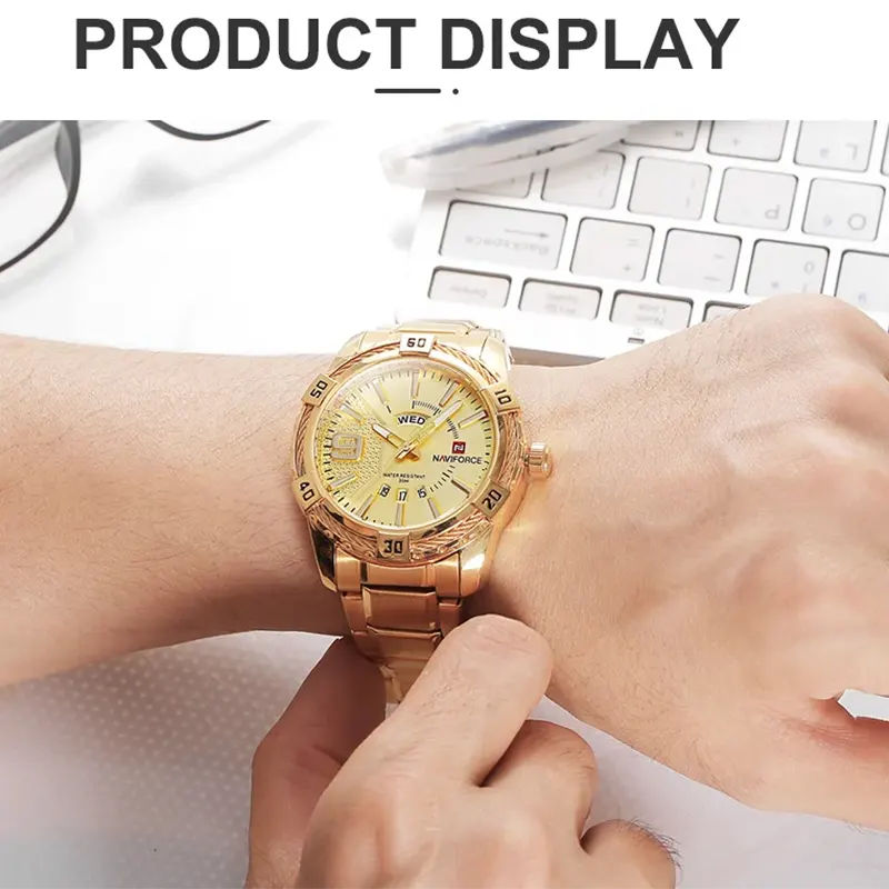 Naviforce Fashion NF9117 Gold Dial Men's Watch
